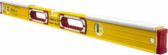 Stabila - 36" Long 3 Vial Spirit Level - Aluminum, Yellow, 2 Plumb & 1 Level Vials - Apex Tool & Supply