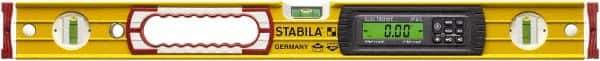 Stabila - 24" Long 3 Vial Box Beam Level - Aluminum, Yellow, 2 Plumb & 1 Level Vials - Apex Tool & Supply