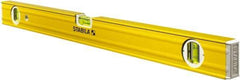 Stabila - 24" Long 3 Vial Box Beam Level - Aluminum, Yellow, 2 Plumb & 1 Level Vials - Apex Tool & Supply