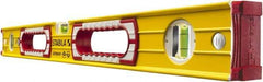 Stabila - 24" Long 3 Vial Box Beam Level - Aluminum, Yellow, 2 Plumb & 1 Level Vials - Apex Tool & Supply