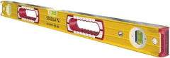 Stabila - 36" Long 3 Vial Box Beam Level - Aluminum, Yellow, 2 Plumb & 1 Level Vials - Apex Tool & Supply