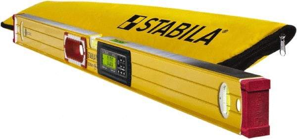 Stabila - Magnetic 48" Long 3 Vial Box Beam Level - Aluminum, Yellow, 2 Plumb & 1 Level Vials - Apex Tool & Supply