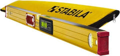 Stabila - Magnetic 48" Long 3 Vial Box Beam Level - Aluminum, Yellow, 2 Plumb & 1 Level Vials - Apex Tool & Supply