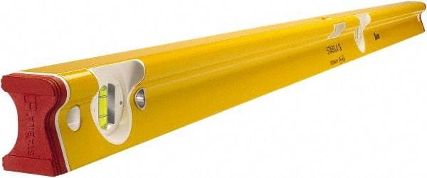 Stabila - 48" Long 3 Vial R-Beam Level - Aluminum, Yellow, 2 Plumb & 1 Level Vials - Apex Tool & Supply