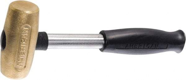 American Hammer - 3 Lb Head 1-3/4" Face Brass Hammer - 13" OAL, Composite Handle - Apex Tool & Supply