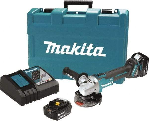 Makita - 4-1/2" Wheel Diam, 8,500 RPM, Cordless Cutoff & Cutoff-Grinder Tool - Straight Handle, Battery Included - Apex Tool & Supply