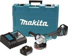 Makita - 4-1/2" Wheel Diam, 8,500 RPM, Cordless Cutoff & Cutoff-Grinder Tool - Straight Handle, Battery Included - Apex Tool & Supply