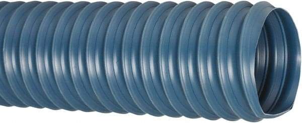 Flexaust - 1-1/2" ID, 29 Hg Vac Rating, 25 psi, PVC Vacuum & Duct Hose - 25' Long, Blue, 1.42" Bend Radius, 20 to 160°F - Apex Tool & Supply