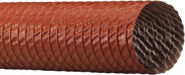 Flexaust - 2" ID, 29 Hg Vac Rating, 30 psi, Fiberglass Vacuum & Duct Hose - 25' Long, Red, 1.4" Bend Radius, -65 to 550°F - Apex Tool & Supply
