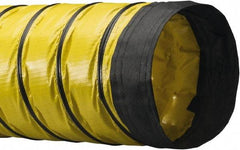 Flexaust - 12" ID, 1.8 Hg Vac Rating, 1.7 psi, Polyester Vacuum & Duct Hose - 25' Long, YellowithBlack, 8" Bend Radius, -20 to 180°F - Apex Tool & Supply