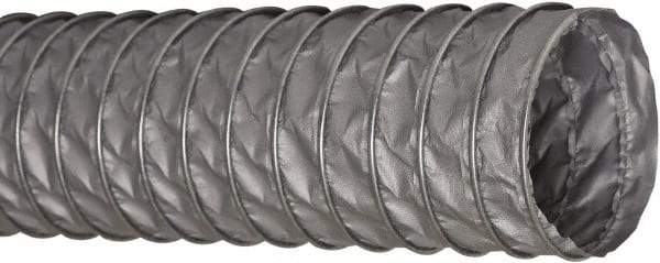 Flexaust - 7" ID, 5.5 Hg Vac Rating, 6.5 psi, Fiberglass Vacuum & Duct Hose - 25' Long, Silver, 5" Bend Radius, -65 to 550°F - Apex Tool & Supply