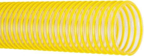 Flexaust - 2-1/2" ID, 28 Hg Vac Rating, 35 psi, Polyurethane Vacuum & Duct Hose - 25' Long, Yellow, 3.7" Bend Radius, -40 to 200°F - Apex Tool & Supply