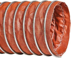 Flexaust - 10" ID, 3 Hg Vac Rating, 9.5 psi, Fiberglass Vacuum & Duct Hose - 25' Long, Red, 10" Bend Radius, -40 to 1,200°F - Apex Tool & Supply