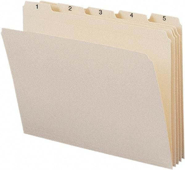 SMEAD - 8-1/2 x 11", Letter Size, Manila, Index Folder - 11 Point Stock, 1/5 Tab Cut Location - Apex Tool & Supply