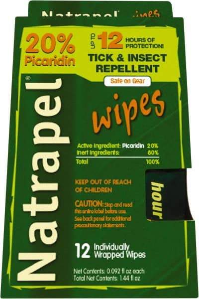 Natrapel - 12 Count 20% Picaridin Towelette - For Mosquitos, Ticks - Apex Tool & Supply