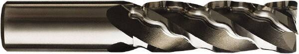 Seco - 6 Flute Cobalt Roughing & Finishing Corner Radius End Mill - Uncoated, Weldon Shank, 35° Helix, Non-Centercutting, Long Length - Apex Tool & Supply