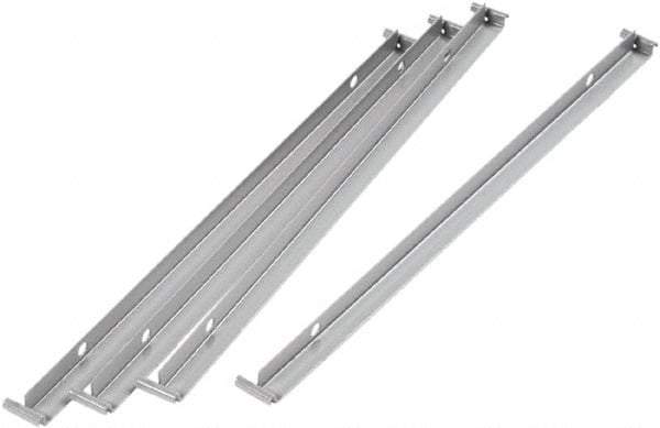 ALERA - 18" Wide x 2" High x 2" Deep, 0 Drawer Hangrail - Aluminum, Silver - Apex Tool & Supply