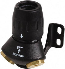 Transair - 7/8" ID, 25mm OD, 45° Two Port Wall Bracket - Plastic, 232 Max psi, 1/2 & 1/4 Female NPT, 3-5/16" Long - Apex Tool & Supply