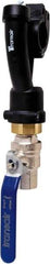 Transair - 7/8" ID, 25mm OD, Wall Bracket with Ball Valve - Plastic, 232 Max psi, 1/2 Female NPT, 10-1/6" Long - Apex Tool & Supply