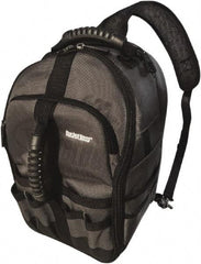 Bucket Boss - 24 Pocket Gray & Black Polyester Backpack Tool Bag - 9" Wide x 8" Deep x 17" High - Apex Tool & Supply