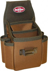 Bucket Boss - 3 Pocket Holster - Polyester, Brown & Green, 6-1/2" Wide x 9-1/2" High - Apex Tool & Supply