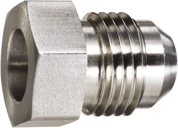 Made in USA - 1" Tube OD, 37° Stainless Steel Flared Tube OD Socket - 1-5/16-12 Weld x Male Flare Ends - Apex Tool & Supply