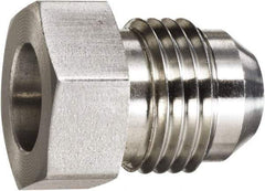Made in USA - 1" Tube OD, 37° Stainless Steel Flared Tube OD Socket - 1-5/16-12 Weld x Male Flare Ends - Apex Tool & Supply