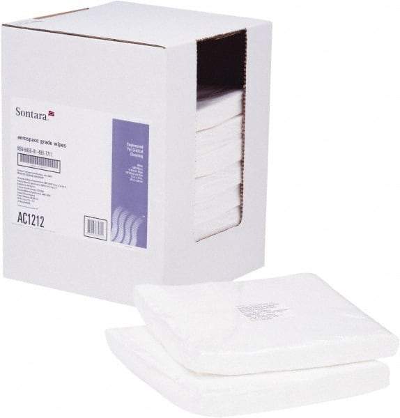 NuTrend Disposables - Flat Fold Aerospace Wipes - Bag, 12" x 12" Sheet Size, White - Apex Tool & Supply