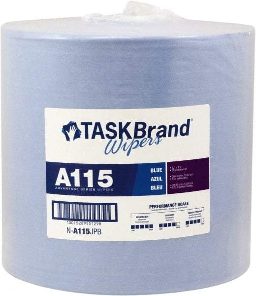 NuTrend Disposables - Dry General Purpose Wipes - Jumbo Roll, 12" x 13" Sheet Size, Blue - Apex Tool & Supply