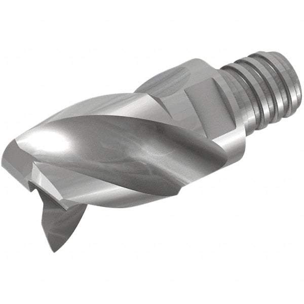 Iscar - MM EA Grade IC08 Carbide End Milling Tip Insert - Uncoated, 4 Flutes, 12mm Cutting Diam, 12mm Depth of Cut, 23mm Extension, 40° Helix - Apex Tool & Supply