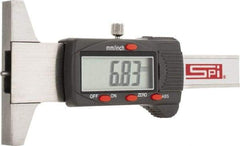 SPI - 0mm to 30mm Steel Electronic Depth Gage - 0.03mm Accuracy, 0.01mm Resolution, 60mm Base Length - Apex Tool & Supply