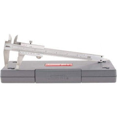 SPI - 0 to 6" Stainless Steel Vernier Caliper - 0.0010" Graduation, 40mm Jaw Depth, 0.001" Accuracy, Includes Depth Measurement Rod & Inside Diam Jaws, Includes NIST Traceability Certificate - Apex Tool & Supply