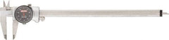SPI - 0" to 12" Range, 0.001" Graduation, 0.1" per Revolution, Dial Caliper - Black Face, 2.51" Jaw Length, Accurate to 0.0015" - Apex Tool & Supply
