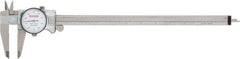 SPI - 0" to 12" Range, 0.001" Graduation, 0.1" per Revolution, Dial Caliper - White Face, 2.51" Jaw Length, Accurate to 0.0015" - Apex Tool & Supply