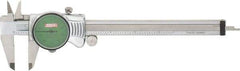 SPI - 0" to 6" Range, 0.001" Graduation, 0.1" per Revolution, Dial Caliper - Green Face, 1.57" Jaw Length, Accurate to 0.0010" - Apex Tool & Supply