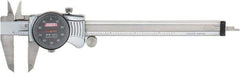 SPI - 0" to 6" Range, 0.001" Graduation, 0.1" per Revolution, Dial Caliper - Black Face, 1.57" Jaw Length, Accurate to 0.0010" - Apex Tool & Supply