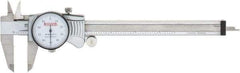 SPI - 0" to 6" Range, 0.001" Graduation, 0.1" per Revolution, Dial Caliper - White Face, 1.57" Jaw Length, Accurate to 0.0010" - Apex Tool & Supply