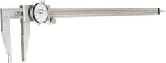 SPI - 0" to 18" Range, 0.001" Graduation, 0.1" per Revolution, Dial Caliper - White Face, 3.125" Jaw Length, Accurate to 0.0020" - Apex Tool & Supply