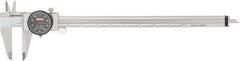 SPI - 0" to 12" Range, 0.001" Graduation, 0.1" per Revolution, Dial Caliper - Black Face, 2.51" Jaw Length, Accurate to 0.0015" - Apex Tool & Supply