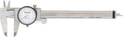 SPI - 0" to 6" Range, 0.001" Graduation, 0.2" per Revolution, Dial Caliper - White Face, 1.57" Jaw Length, Accurate to 0.0010" - Apex Tool & Supply