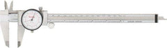 SPI - 0" to 8" Range, 0.001" and 0.02 mm Graduation, 0.001" per Revolution, Dial Caliper - White Face, 50mm Jaw Length, Accurate to 0.03mm - Apex Tool & Supply