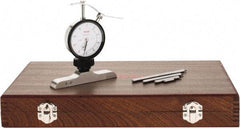 SPI - 0 to 4" Range, Steel, White Dial Depth Gage - 0.001" Graduation, 0.002" Accuracy, 4" Base Measuring Length - Apex Tool & Supply