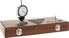 SPI - 0 to 4" Range, Steel, White Dial Depth Gage - 0.001" Graduation, 0.002" Accuracy, 2-1/2" Base Measuring Length - Apex Tool & Supply