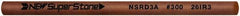 Value Collection - Round Ceramic Finishing Stick - 50mm Long x 2.35mm Wide x 2.4mm Thick, 300 Grit - Apex Tool & Supply