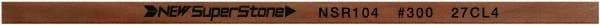 Value Collection - Flat Ceramic Finishing Stick - 100mm Long x 2mm Wide x 4mm Thick, 300 Grit - Apex Tool & Supply