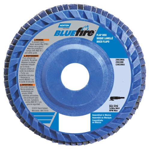 7″ × 7/8″ Flap Disc BlueFire Quick Trim Type 27 Plastic Plate 80 Grit - Apex Tool & Supply