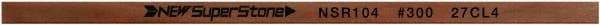 Value Collection - Flat Ceramic Finishing Stick - 100mm Long x 1mm Wide x 6mm Thick, 300 Grit - Apex Tool & Supply