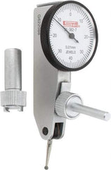 SPI - 0.8mm Range, 0.01mm Dial Graduation, Horizontal Dial Test Indicator - 32mm White Dial, 0-40-0 Dial Reading, Accurate to 0.013mm - Apex Tool & Supply