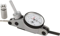SPI - 0.06" Range, 0.0005" Dial Graduation, Horizontal Dial Test Indicator - 1-3/16" White Dial, 0-15-0 Dial Reading, Accurate to 0.0012" - Apex Tool & Supply