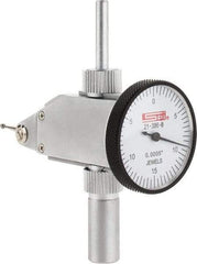 SPI - 0.03" Range, 0.0005" Dial Graduation, Vertical Dial Test Indicator - 1-1/4" White Dial, 0-15-0 Dial Reading, Accurate to 0.0005" - Apex Tool & Supply